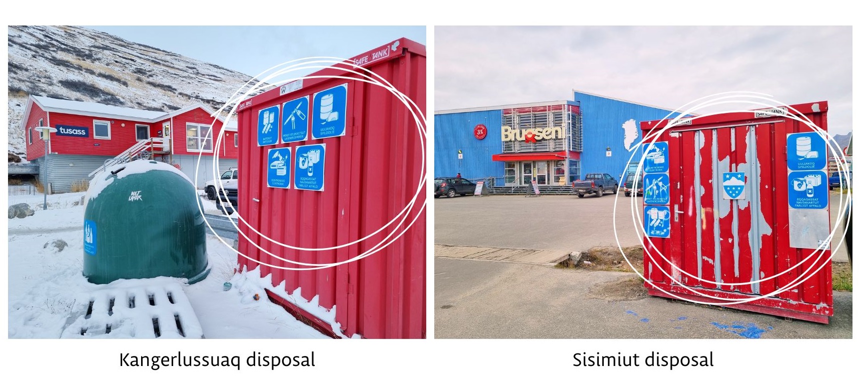 Image showing where to dispose of gas cannisters in Kangerlussuaaq and Sisimiut